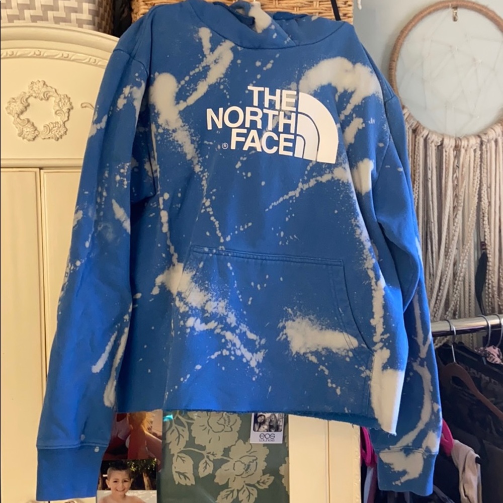 The North face bleached dyed crop hoodie Large